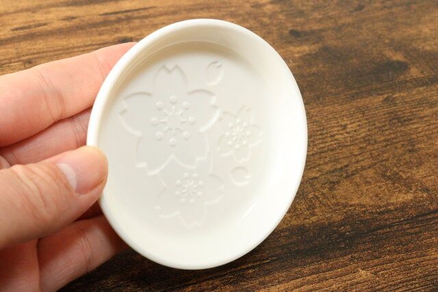 絵が浮き出るしょうゆ皿2P さくら 絵柄