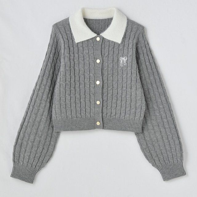 しまむらの襟付きニットカーディガン（瞬間seju）