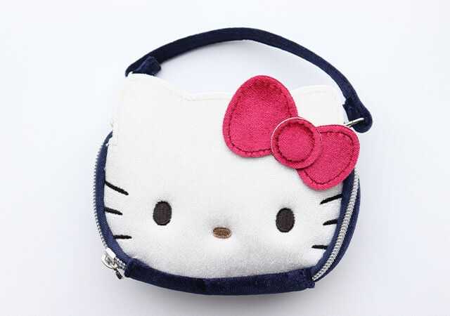 リップが縦に収納できる ズボラに優しいミニコスメポーチ VELOUR HELLO KITTY ver．