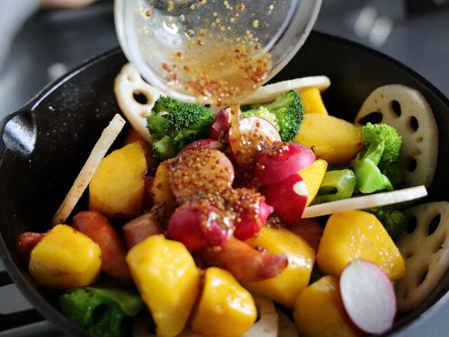 合わせ調味料であえる