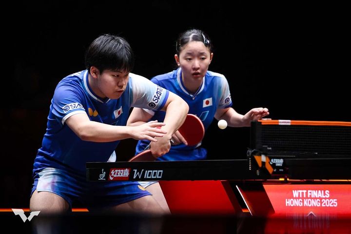 松島輝空、張本美和（C）WTT