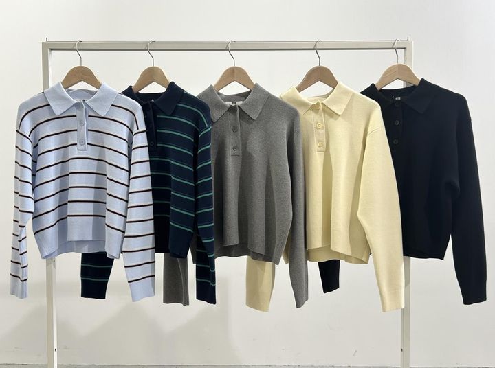 画像: 【ユニクロ】スムースコットンポロセーター各¥3,990 www.uniqlo.com