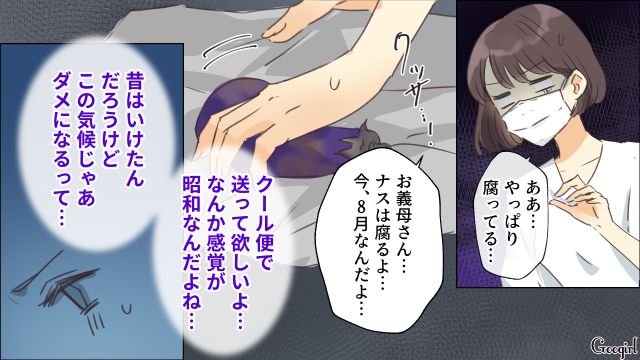 腐った野菜に開封済みのお菓子…天然すぎる義母の仕送りがストレスだった話