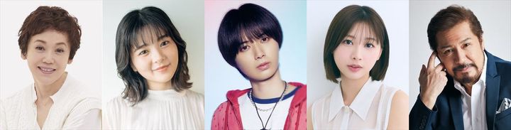 Musical『ローズ』に出演する（左から）大竹しのぶ、田村芽実、井上瑞稀、富田鈴花、今井清隆 width=