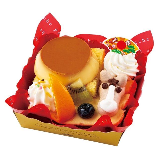 シャトレーゼのかわいい干支のプリンアラモードのビジュアル