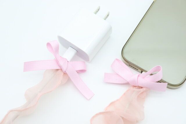 セリアのコードソックス シフォンは両端にリボン付き