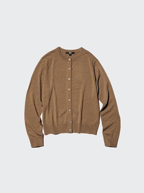 ユニクロのメリノクルーネックカーディガン