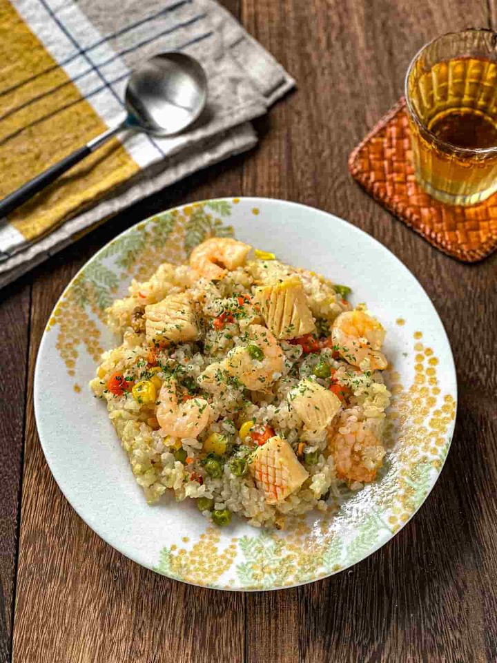 「ヘルシーシーフードピラフ」レシピ