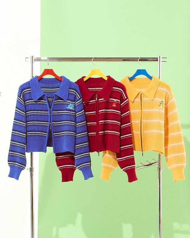 「ボーダーZIPニットカーディガン」(1万3200円)