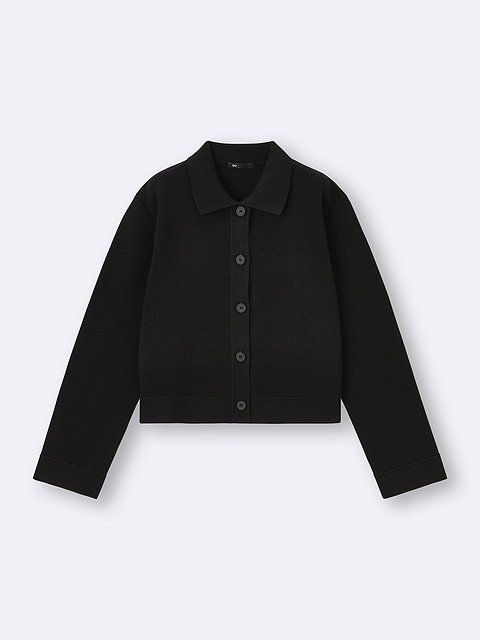 GUのミラノリブポロカーディガン