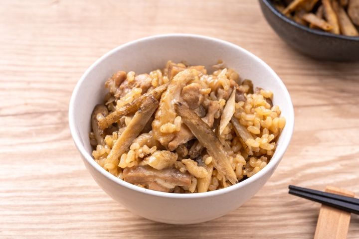 鶏ごぼう玄米炊き込みご飯