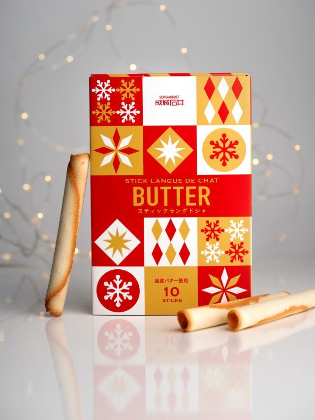 スティックラングドシャ バター～ウィンター～のパッケージと中身イメージ