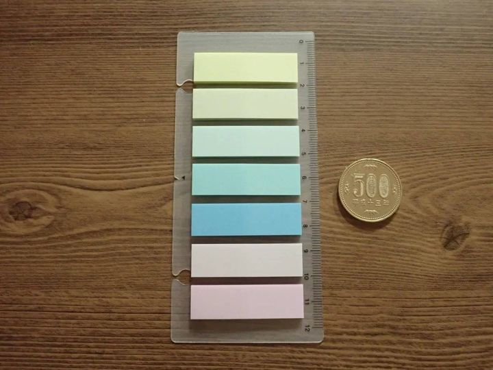 DAISO(ダイソー)：カラーフィルムふせん(7ブリーズ、スタンダード)