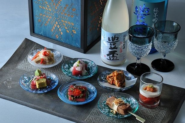 七雪アミューズと地酒イメージ