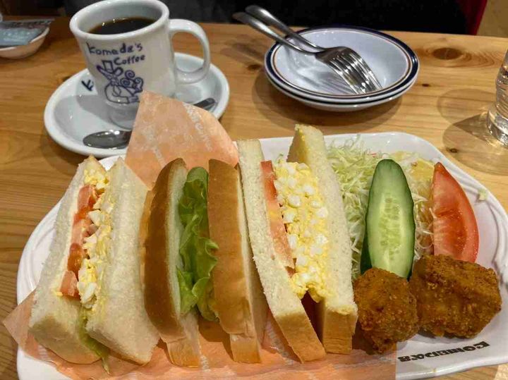 コメダ珈琲「たまとまレタスサンド コメチキ2ケ付き」