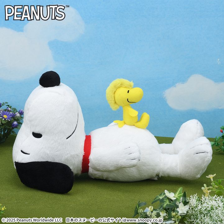 SNOOPY(TM) Lぬいぐるみ“スヌーピー&ウッドストック”おなかVer.