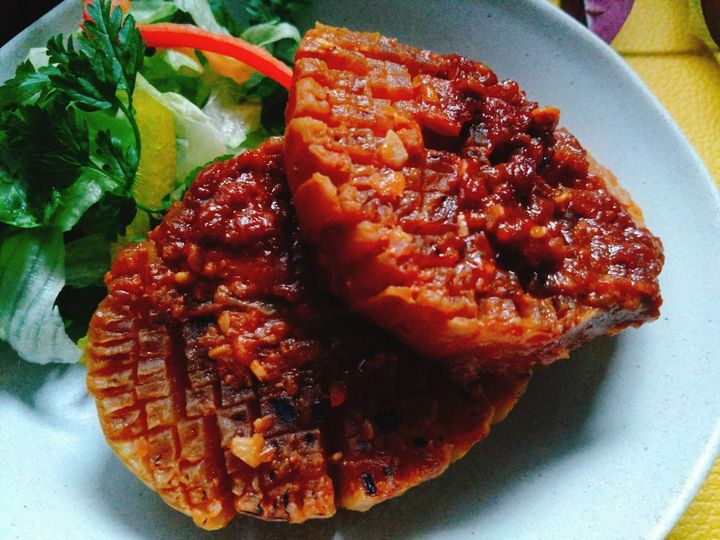 深めの切り込みを入れて味染み込む。じゃばら大根ステーキ