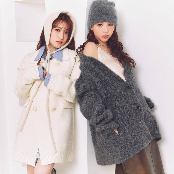 ミチ＆ナコ ビッグニットカーデ