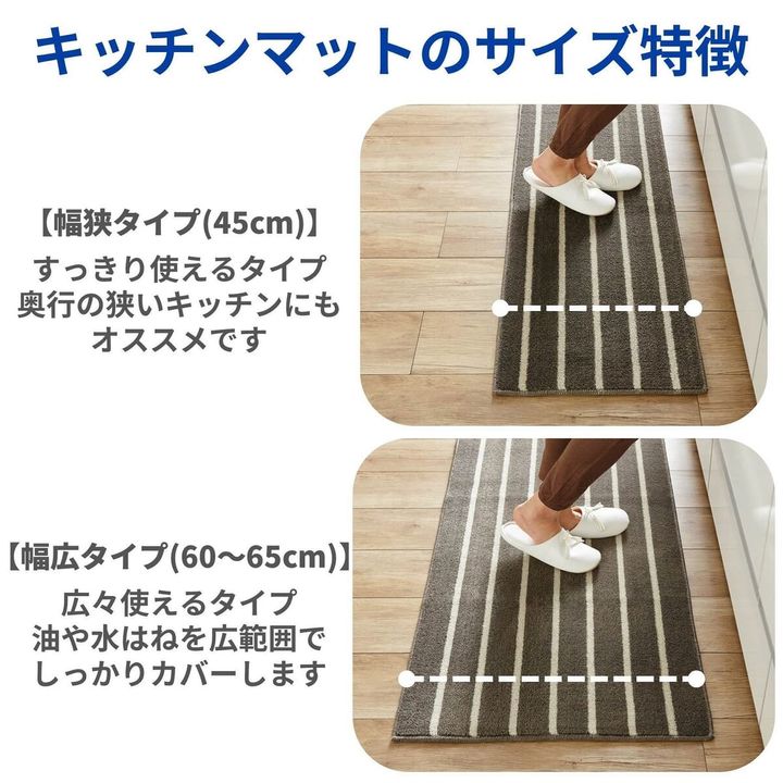 サイズ豊富なプリントキッチンマット サイズ特徴