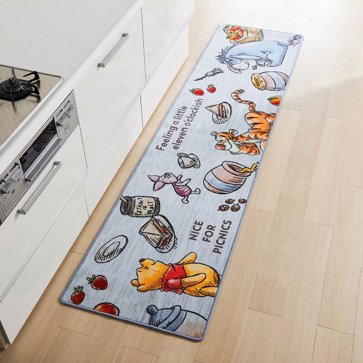 サイズ豊富なプリントキッチンマット プーさん フレンズ