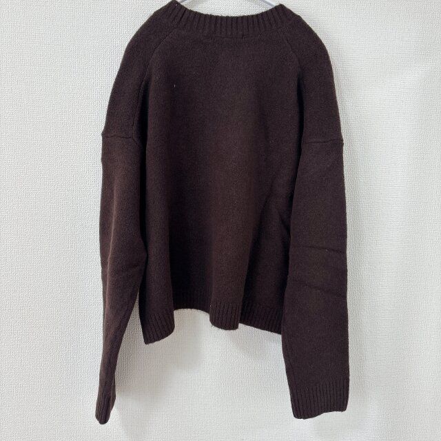 ユニクロスフレヤーンショートカーディガン ダークブラウンの背面