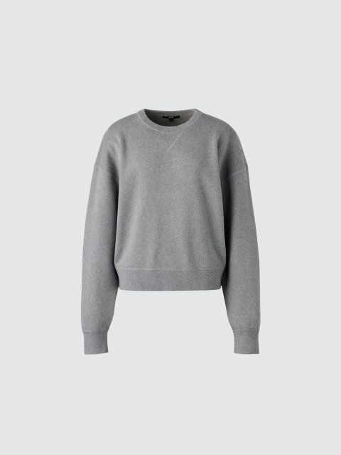 2025ユニクロ女性おすすめグレーニットスムースコットンクルーネックセーター