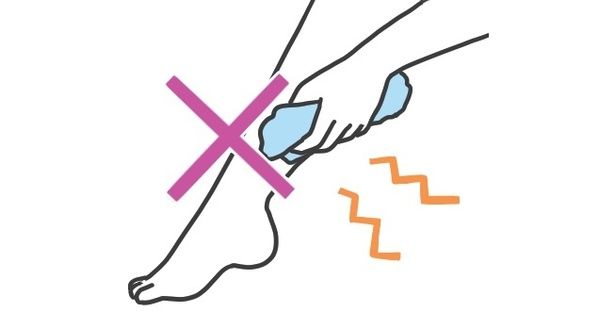 すねのゴシゴシ洗いはダメ イラスト／西村オコ