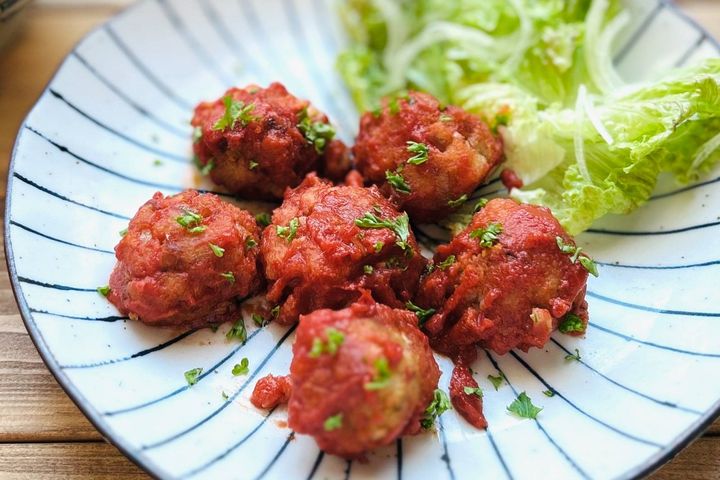 れんこんボールのトマトに