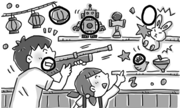 大人の脳トレドリル：鏡像まちがい探し（答え）