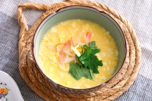 卵と豆腐のふわふわ茶碗蒸し風スープ