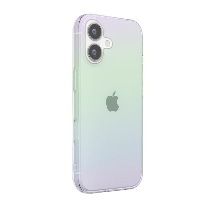 iPhone 17用 クリアソフトケース（オーロラ）背面・斜め