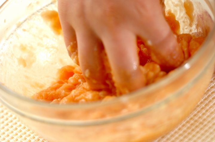 肉詰め巾着の炊き合わせの下準備2