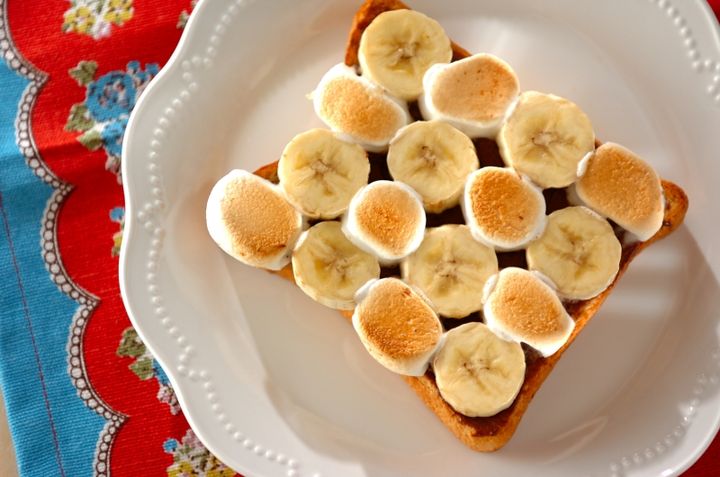 チョコとバナナのマシュマロトースト