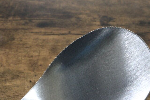 セリアのカットして取り分けられるスプーンのギザ加工