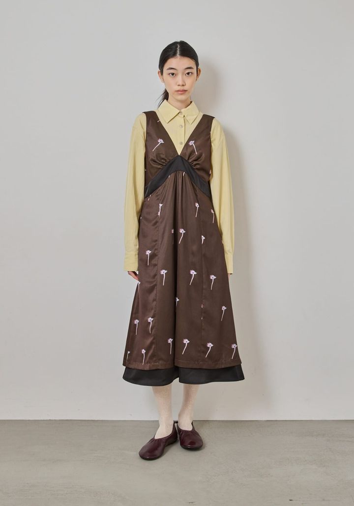 プリント柄サロペットワンピース3