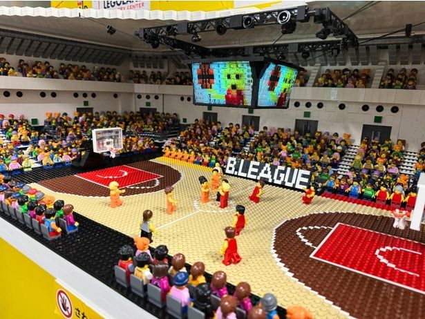 約140時間かけて、2万3000個のブロックを使用して制作された 画像提供=Bリーグ