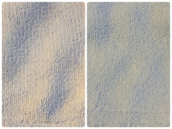 左：以前からあるヘアドライ手袋、右：速乾ヘアドライ手袋 パステルカラー 