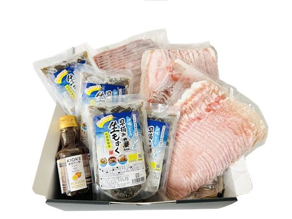 沖縄発「ちゅらなべ」ギフトセット数量限定発売！早摘み生もずくとキビまる豚のセット
