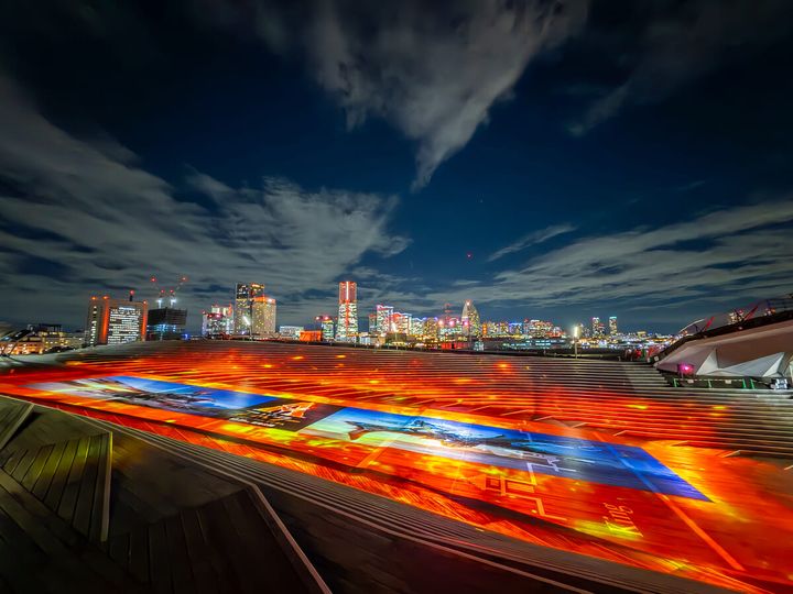 大さん橋 プロジェクションマッピングの様子