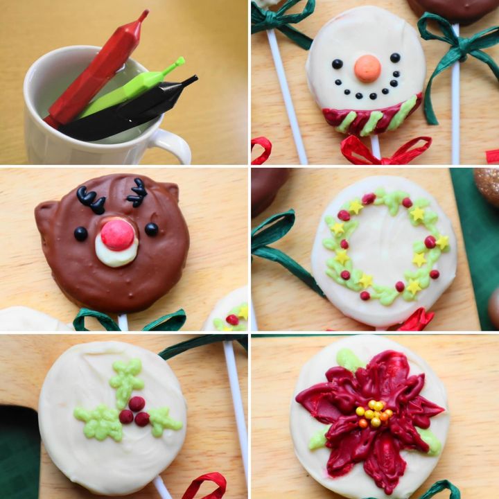 クリスマスのビスケットチョコポップ