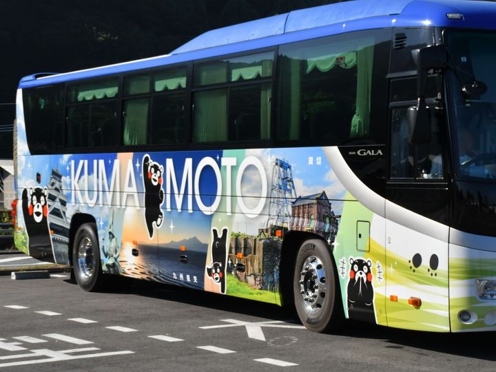 くまモンのラッピングバス発見！