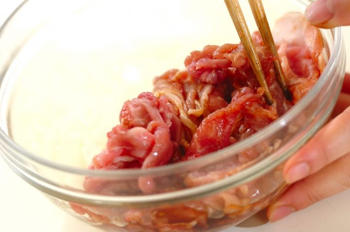 豚プルコギ丼の下準備2