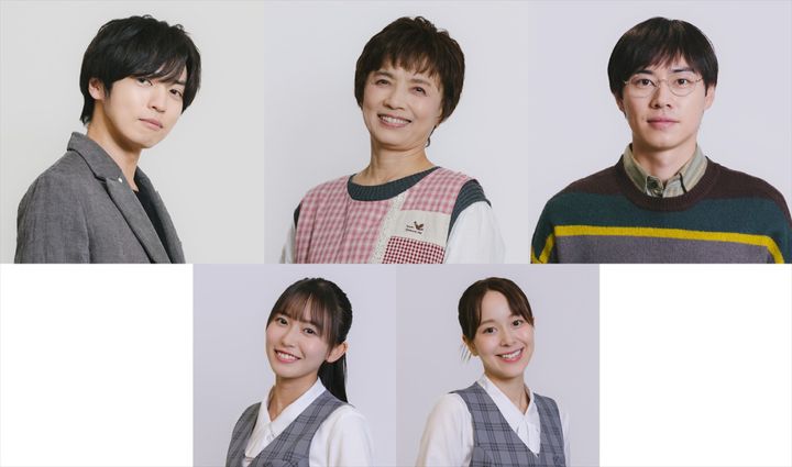 ドラマ『婚活バトルフィールド37』に出演する（上段左から）桐山漣、榊原郁恵、戸塚純貴、（下段左から）志田音々、佐藤ミケーラ倭子 （C）「婚活バトルフィールド37」製作委員会 width=