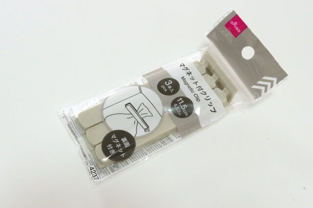 マグネット付クリップ（3本、11.5cm） キッチングッズ