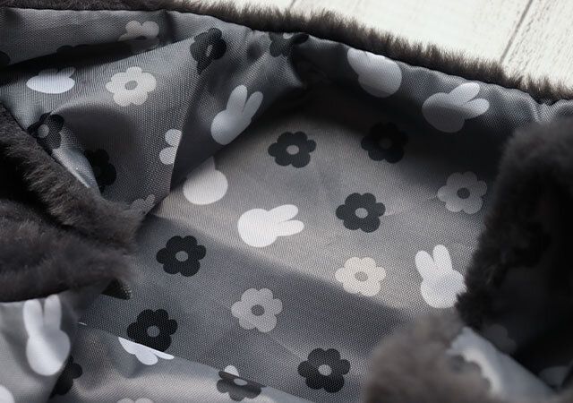 リンネル付録ミッフィーファーバッグモノトーン総柄裏地