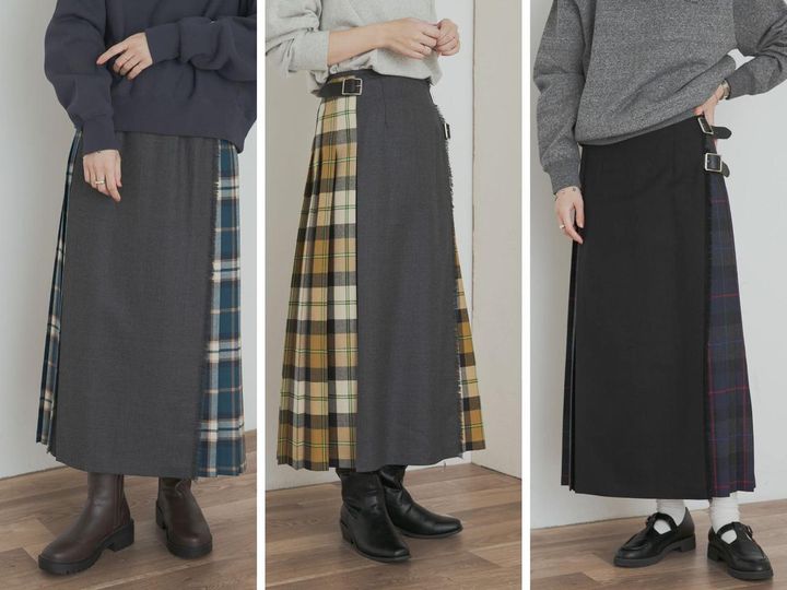 画像: 「別注 COMBI QUILT SKIRT」各￥36,080【オニール オブ ダブリン×アーバンリサーチ ドアーズ】 出典：アーバンリサーチ ドアーズ