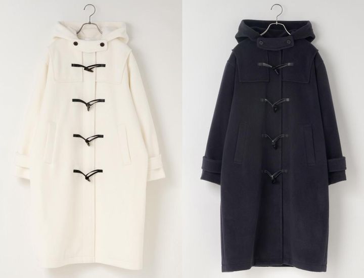 画像: ウーリーテックロングダッフル（オフホワイト/ネイビー）各¥16,500（すべてローリーズファーム） 出典：ローリーズファーム