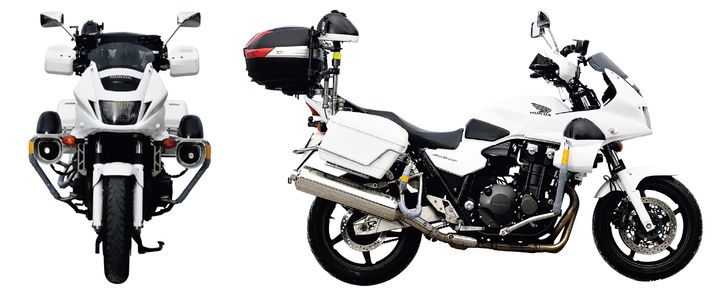 白バイ風CB1300で“防犯族”として活動守るは地域の交通安全！