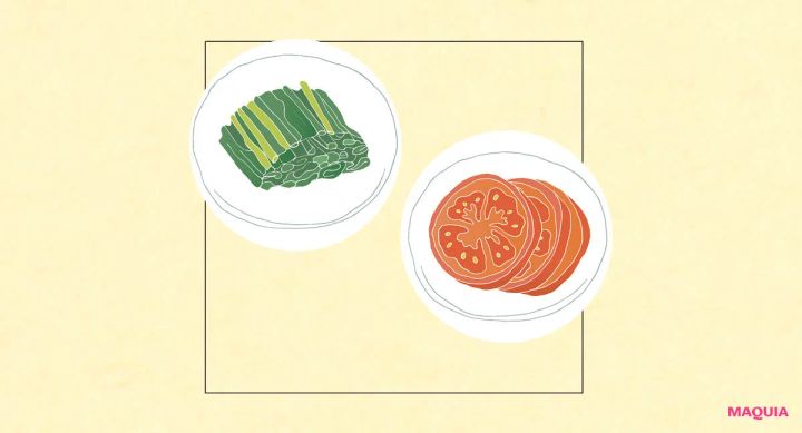 350g以上の目安 緑黄色野菜2皿