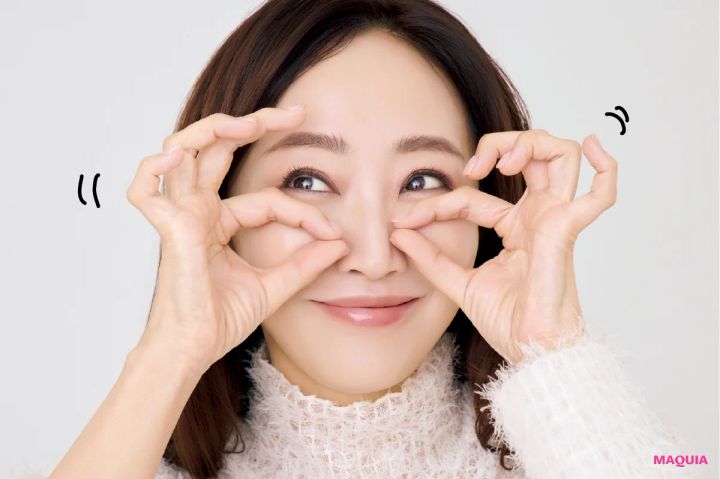 神崎恵さんのNARS ブラッシュ N 927を塗る場所